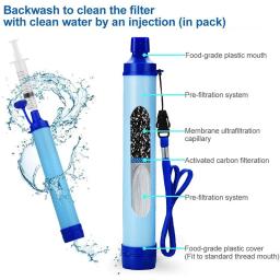 Outdoor Water Filtration Survival Straw, bebendo Purificador System, Emergência Caminhadas e Camping - Image 4