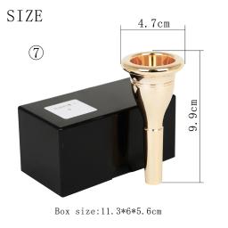 Grande Holding Buzina Bocal, Prata e Ouro, Substituição Brass Instrument Acessórios, Bass Tuba Bocal, No. 7, 13,3mm - Image 2