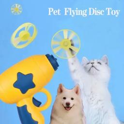 Lançamento interativo Pet Training Toy para Gatinho, Brinquedo engraçado do gato, Mini Disco Voador, Tiro Arma, Jogos de Perseguição, Brinquedos Gato, Pet Shop - Image 2