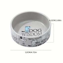 Cartoon Print Cerâmica Pet Alimentação Bowl, Placa De Gato, Filhote De Cachorro Alimentador Lento, Levantado Tigelas De Comida De Gato - Image 2