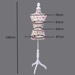 Manequim feminino de alfaiate de costura de plástico de espuma pu, manequim de linho estampado para design de roupas, modelo expositor pode ser pino p - Image 1