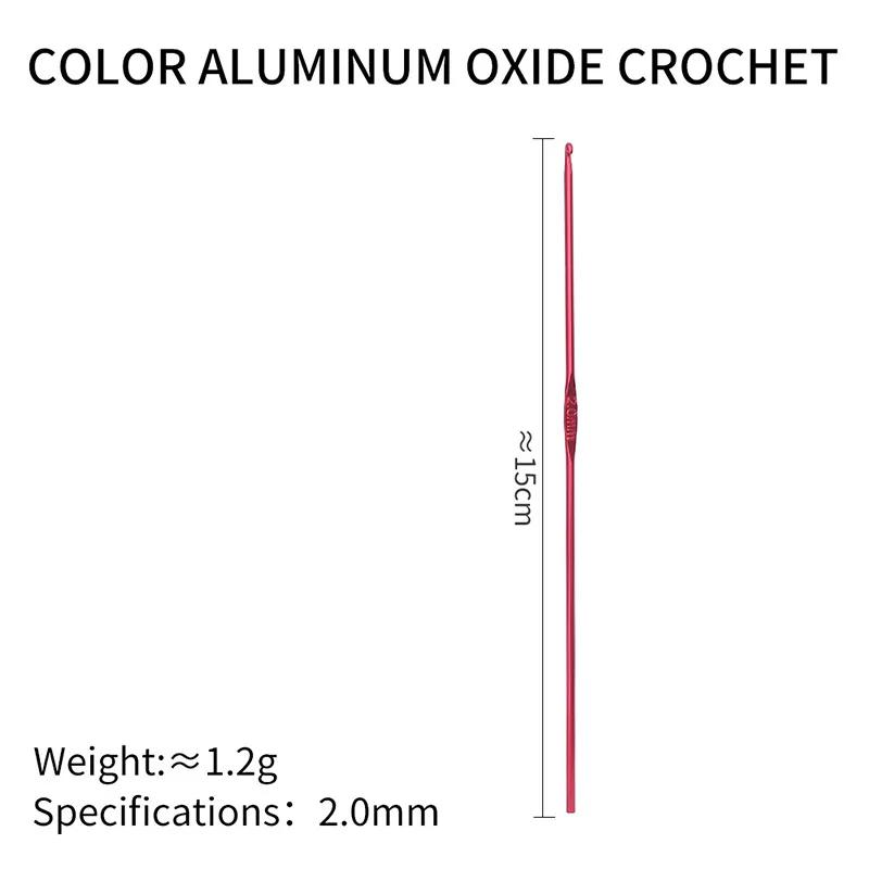 Alumínio Crochet Hooks Set, Agulhas De Tricô, Metal Gancho, DIY Fio Agulha, Weave Sweater, Acessórios De Costura Ferramenta, 2-12mm - Image 1
