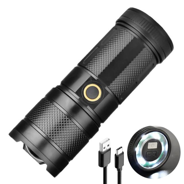 Lanterna LED Recarregável USB de Alta Potência 1500W com 10000000LM para Acampamento e Uso Tático