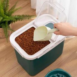 Recipiente de armazenamento de alimentos para animais de estimação tratar arroz bin armazenamento de alimentos secos à prova de umidade gato filhote de cachorro comida bin com tampa de bloqueio frascos para animais de estimação - Image 3