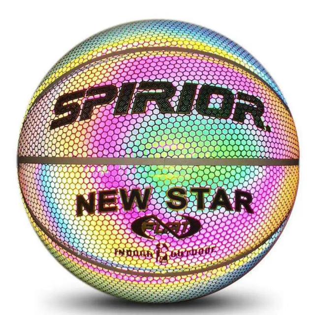 Bola de Basquete Reflexiva e Luminescente para Crianças, Ideal como Luz Noturna, Resistente e Brilhante, Tamanho 7