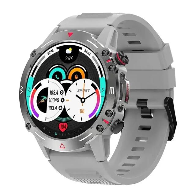 Smartwatch Masculino para Esportes ao Ar Livre com Rastreador de Fitness, Tela AMOLED, Chamadas Bluetooth e Assistente de Voz AI