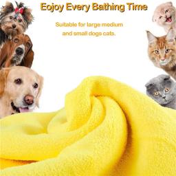 Toalhas de fibra macia de secagem rápida para animais, toalha de banho absorvente de água, toalha de limpeza conveniente, cão e gato, Pet Shop - Image 2