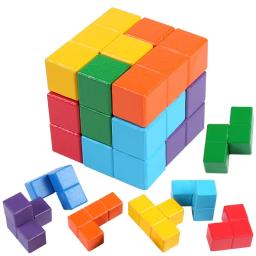 Brinquedos de madeira 3D Soma Cube para crianças, Montessori Puzzle Games, Brain Challenge Game, Brinquedos Sensoriais para Crianças, Educação Infantil, Novo - Image 1