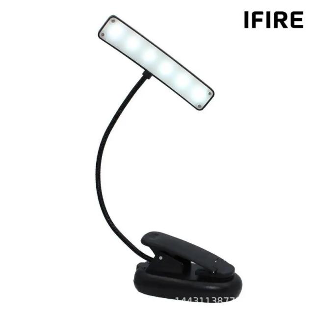 Luminária de Mesa Ajustável e Flexível com Suporte para Tablet, Luz Recarregável e Clip para Leitura Confortável para os Olhos