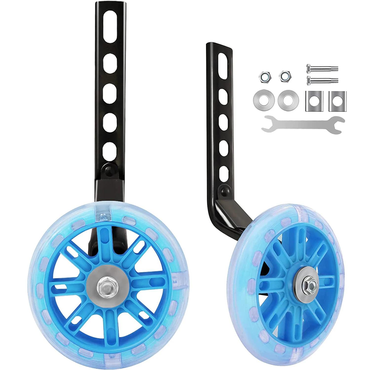 Mute Flash Training Wheels para crianças, estabilizador de bicicleta ajustável, montado compatível para meninos e meninas, 12-20" - Image 1