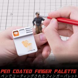 Modelo ferramenta de pintura paleta de dedo em miniatura cor arte misturador portátil paleta caneta revestido paleta de dedo para modelo militar - Image 2