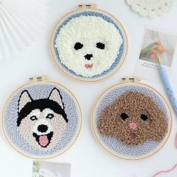Pet Dog Punch agulha bordado Kit, artesanato DIY, handmade Thread Hoop, artes ornamento - Image 2
