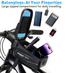 Newboler saco de bicicleta ciclismo superior tubo dianteiro quadro saco à prova dwaterproof água 6.5 polegadas caso telefone armazenamento tela toque mtb estrada saco - Image 4