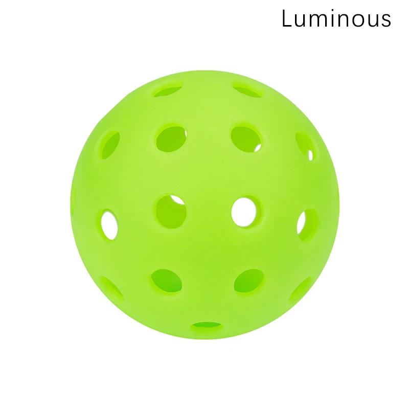 Pickleball luminoso para competição ao ar livre, bola verde durável, luz da noite, brilhante no escuro, 74mm, 40 buracos - Image 1