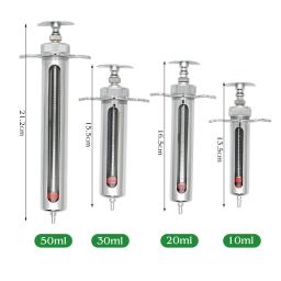 Seringas veterinárias em aço inoxidável Seringas de metal Injector de ovelha de gado de porco Ferramentas veterinárias animais Alimentador de medicina pecuária 1 pc - Image 4