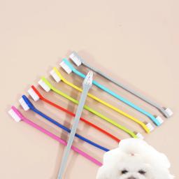 Double-Headed Multi-Angle Toothbrush para cão e gato, ferramenta de limpeza, massagem, escova de dedo, Pet Shop - Image 5