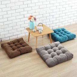 Inyahome-Engrossar Almofadas de Chão para Adultos, Grande Sólida Praça Almofada do Assento, Cadeira de Jantar do Escritório, Pufe Macio, Veludo, Assentos - Image 4