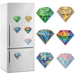 Pintura diamante Kits de ímãs de geladeira, broca completa, adesivo, forma especial, DIY, geladeira, quadros brancos, carro, Mailbox Decor, 6 pcs - Image 4