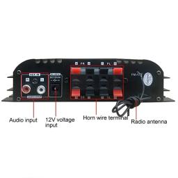 Amplificador De Áudio Digital 4 Canais, 1600W Pico De Potência, Amplificador De Som, Bluetooth, Jogador De Karaoke, Rádio FM, Suporte Controle Remoto, HiFi - Image 4