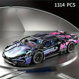 Super Car Building Block Assemblel, Escala 1:14 Kits para Construção de Carros, Presente de Aniversário para Adultos e Crianças 67128 Carros, 1314PCs - Image 1
