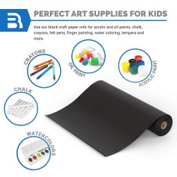 Papel Kraft e Artesanato Preto, Arte de Parede, Papel de cavalete, Placa de boletim não desbotada, Papel de embrulho, 30cm x 10m, 1 Rolo - Image 6