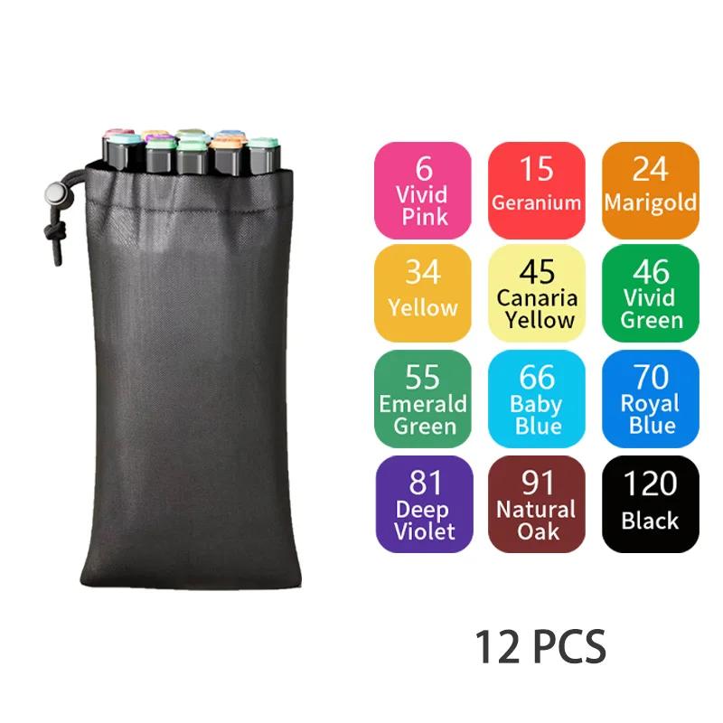 Dual Tip Permanent Alcohol Drawing Markers, Art Sketch Markers para Ilustração, Material Escolar, 24, 36, 48, 60, 80, 120, 168, 262 cores - Image 1