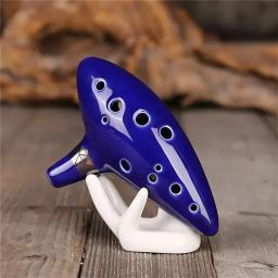 Cerâmica azul Ocarina flauta, instrumento musical, alto C lenda da flauta, inspirado do tempo, 12 buracos, novo, 1pc - Image 6