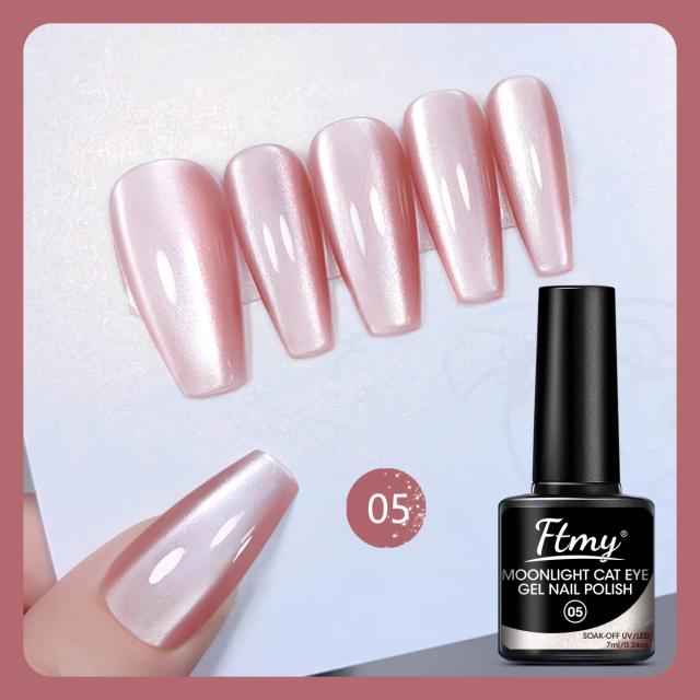 Gel Esmalte FTMY Cat Eye Effect - Verniz Semi-Permanente Espumante de Alta Qualidade para Nail Art DIY, 7ml