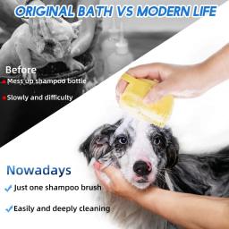 Pet Dog Shampoo Brush, Cat Massage Comb, Grooming Scrubber para banho de cabelo curto, borracha de silicone macia, 2.7oz, 80ml - Image 4