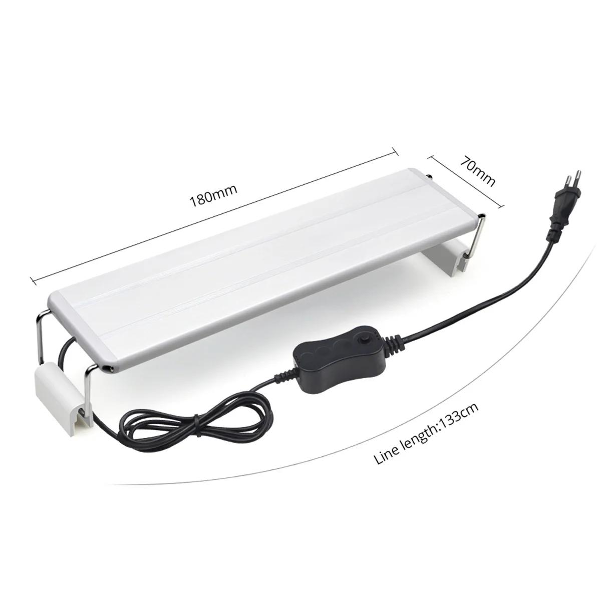 Super Slim Aquarium LED Light, tanque de peixes, planta aquática crescer iluminação, impermeável brilhante Clip Lamp, azul, 18-72cm, 220V - Image 1