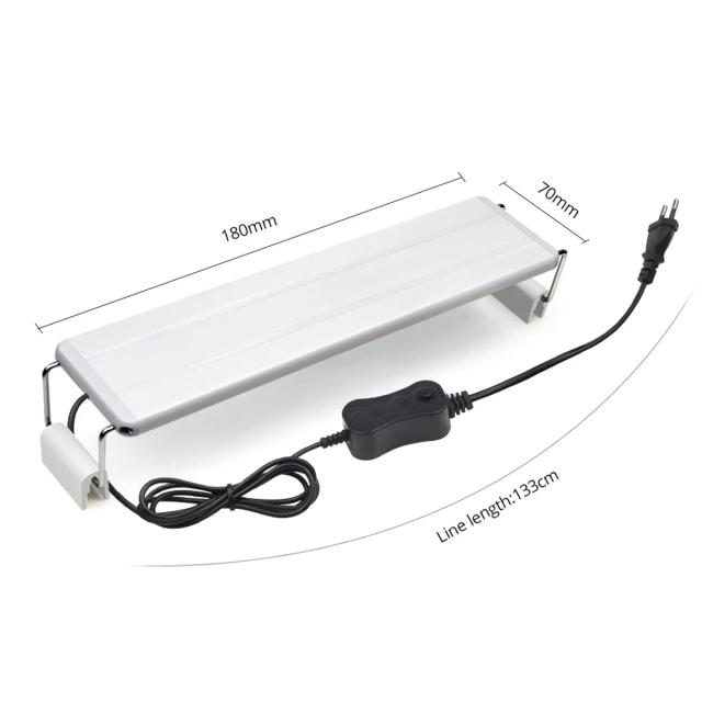 Iluminação LED Super Slim para Aquários: Lâmpada Clip Impermeável para Tanques de Peixes e Plantas Aquáticas - Azul, 18-72cm, 220V