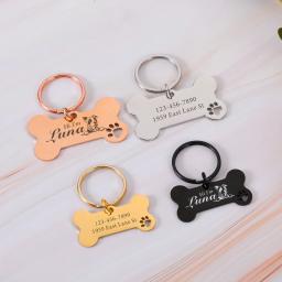 Cor personalizada osso pingente para coleira de cão, pingente para cão, medalha com gravura nome, número personalizado, gatinho, cachorro acessórios - Image 5