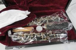 Oboé semiautomático de madeira composta profissional, ouro e prata, dois tons Ckey - Image 6