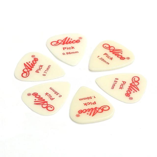 Palhetas Fluorescentes para Guitarra Alice - Conjunto de 6 Plectros Luminosos em Diversas Espessuras: 0.58mm a 1.5mm