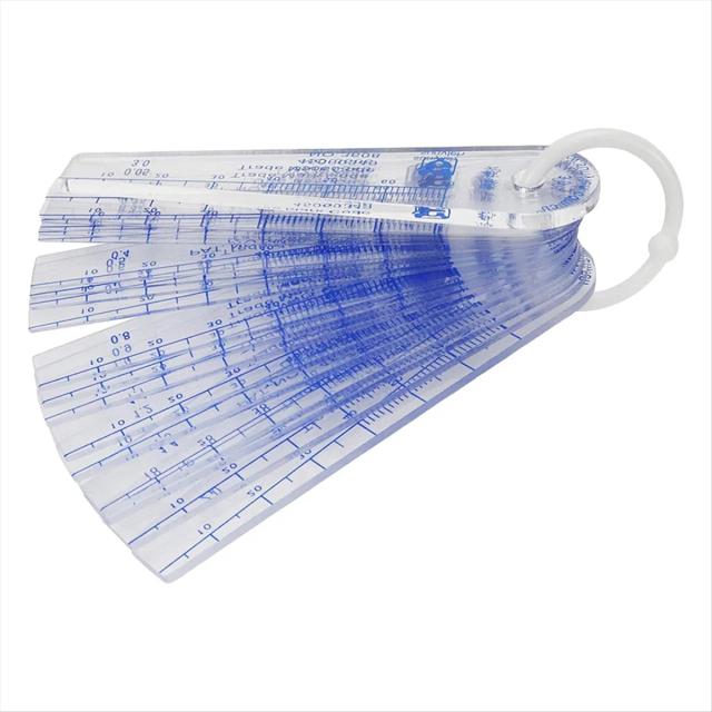 Medidor de Plástico Feeler Métrico com 21 Folhas para Medições de 0,05mm a 3mm