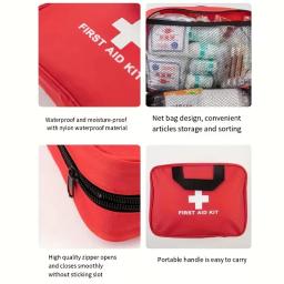 Kit de primeiros socorros portátil para caminhadas ao ar livre, suprimentos médicos, bolsa de emergência multiuso, camping e mais, 184PCs - Image 2