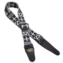 Correia ajustável de guitarra impressa, série preto e branco, acessórios para acústico popular, elétrico, baixo, ukulele, novo - Image 3