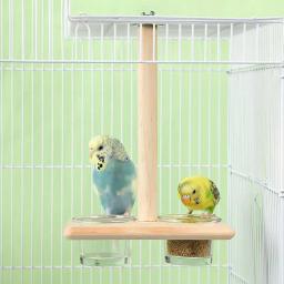 Poleiros De Pássaro De Madeira Para Gaiola, Lovebird Poleiro Stand, Tigelas Penduradas, Alimentação e Rega Suprimentos, Periquitos Periquitos Periquitos Periquitos - Image 2