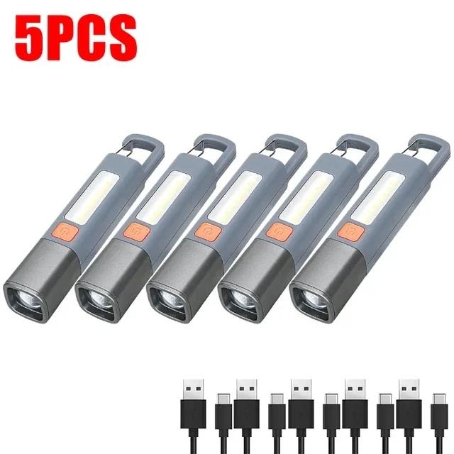 Lanterna LED Super Brilhante para Camping com Gancho, Recarregável por USB, À Prova d'Água e Tocha XPE SD1023
