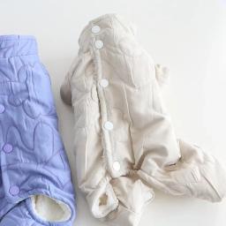 Macacão de estimação de quatro patas com algodão quente, cardigã outono e inverno, roupas para cães, macacão para animais, 1 pc, 2023 - Image 4