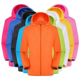 Jaqueta de chuva para acampamento, masculina e feminina, à prova d'água, proteção solar, pesca, caça, secagem rápida, corta-vento de pele com bolso - Image 1