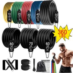 Lbs conjunto de faixas elásticas de resistência, equipamento para exercícios de fitness, puxar corda, yoga, treinamento, academia em casa - Image 1