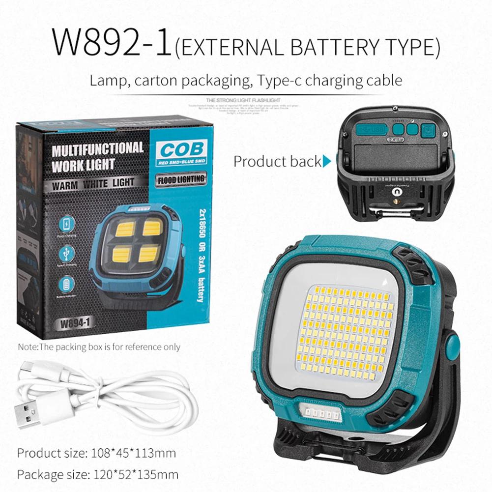Refletor LED portátil para acampamento ao ar livre, luz de trabalho regulável, lâmpada recarregável USB, lanterna super brilhante, novo - Image 1