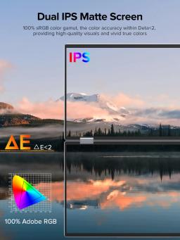 UPERFECT UStation Δ Monitor dobrável de 15,6 "Display portátil duplo Suporte embutido Menu VESA OSD Ajuste livremente a tela com USB C HDMI para laptop PC Mac Phone Monitores dobráveis de pilha dupla estendidos - Image 6