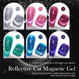 NASCIDO PRETTY-Esmalte Reflexivo Glitter Gel, Espumante, Brilhante, Gato, Magnético, Efeito Snowlight, Mergulhe, Verniz UV, 10ml - Image 2