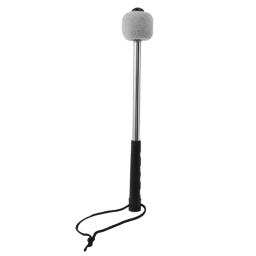 Malho perfurador de tambor de baixo, 2 peças cabeça de feltro, bastões de percussão com cabo de aço inoxidável, branco - Image 2