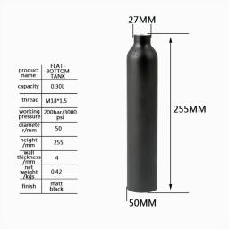 TUXING Cilindro De Alumínio, Tanque De Ar De Alta Pressão, 18Ci Capacidade CO2 Garrafa Cilindro, CE Aprovado Rosca, M18 * 1.5, 200Bar, 0.3l, 300cc - Image 3