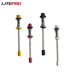 Litepro mountain road bicicleta liga de titânio bloqueio liberação lenta bicicleta eixo hexagonal qr roda conjunto alavanca - Image 1