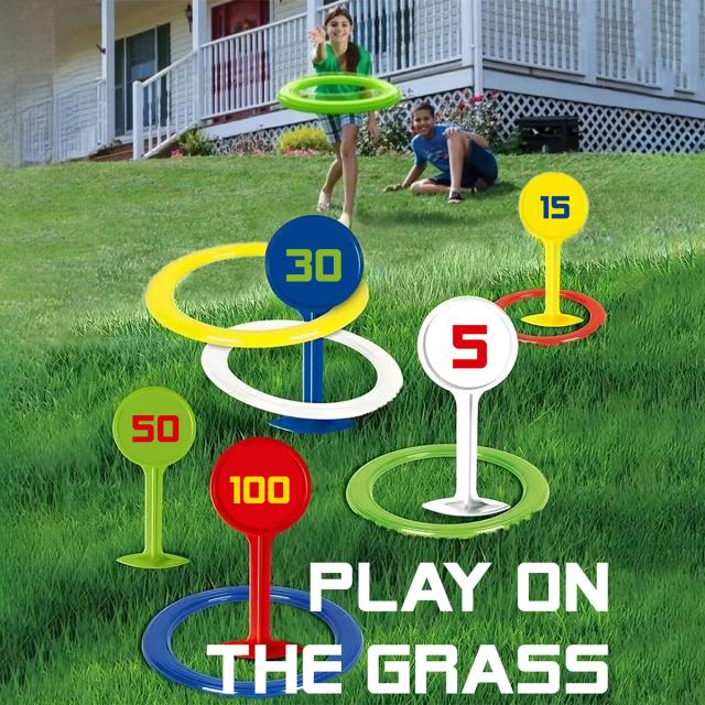 Rainbow Ring Toss Game Outdoor Beach Yard Fun Family Game