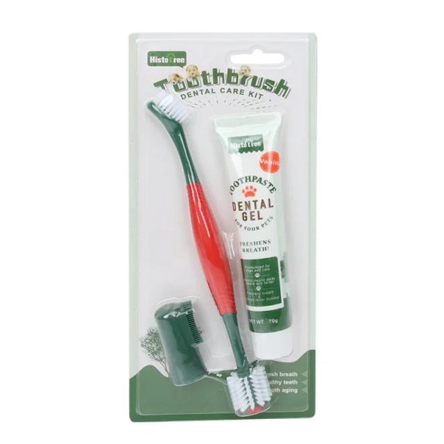 Conjunto de Creme Dental e Escova de Dentes para Pets - Limpeza Eficaz para Gatos e Cães, 7.11 cm